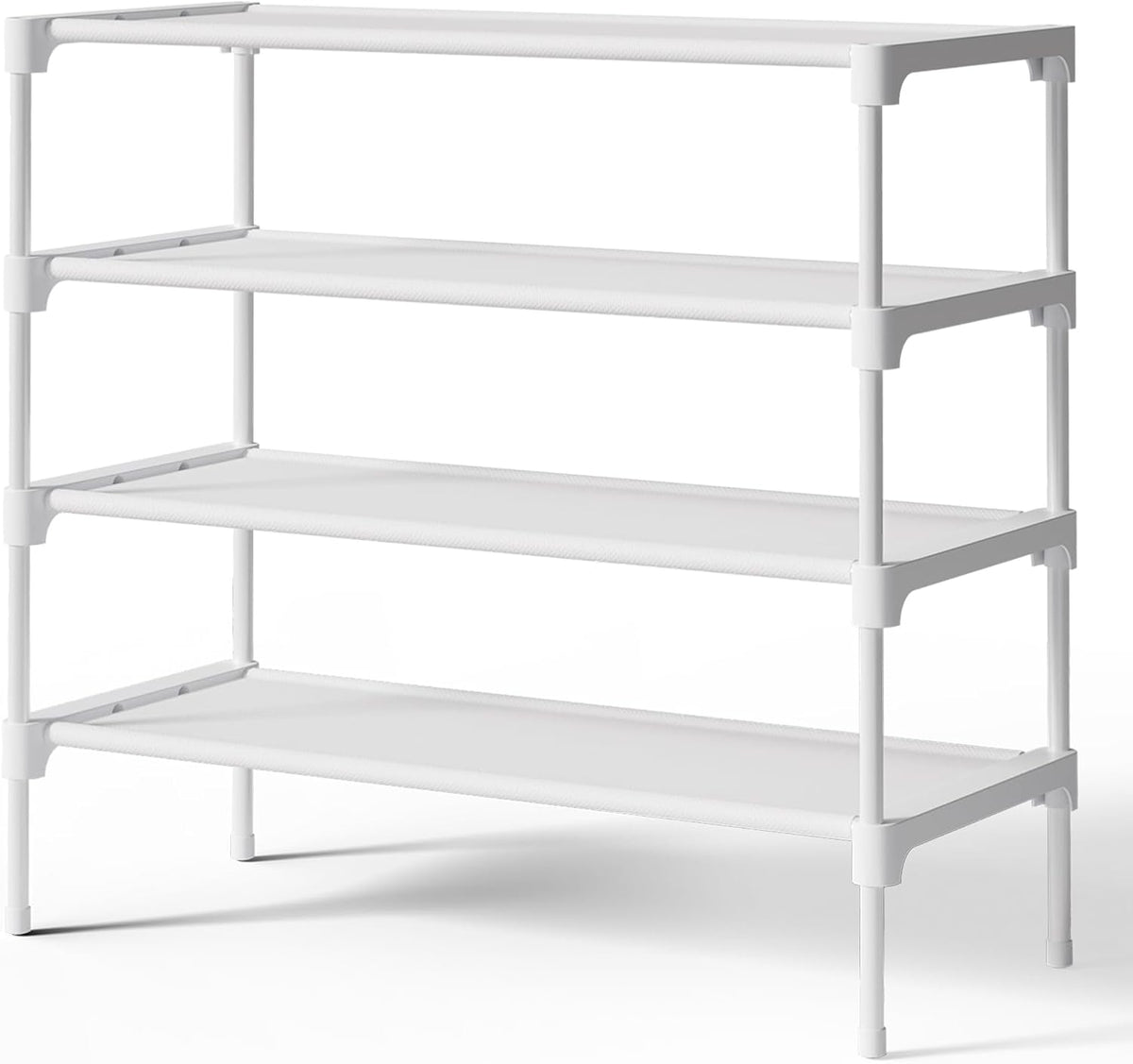 Kitsure Shoe Rack - Non-Woven Shoe Rack Shelf, Shoe Organizer for Closet, Entryway, Garage & Corridor, Stackable Shoe Shelves, 27.5" Wide - 3 Tier, Black