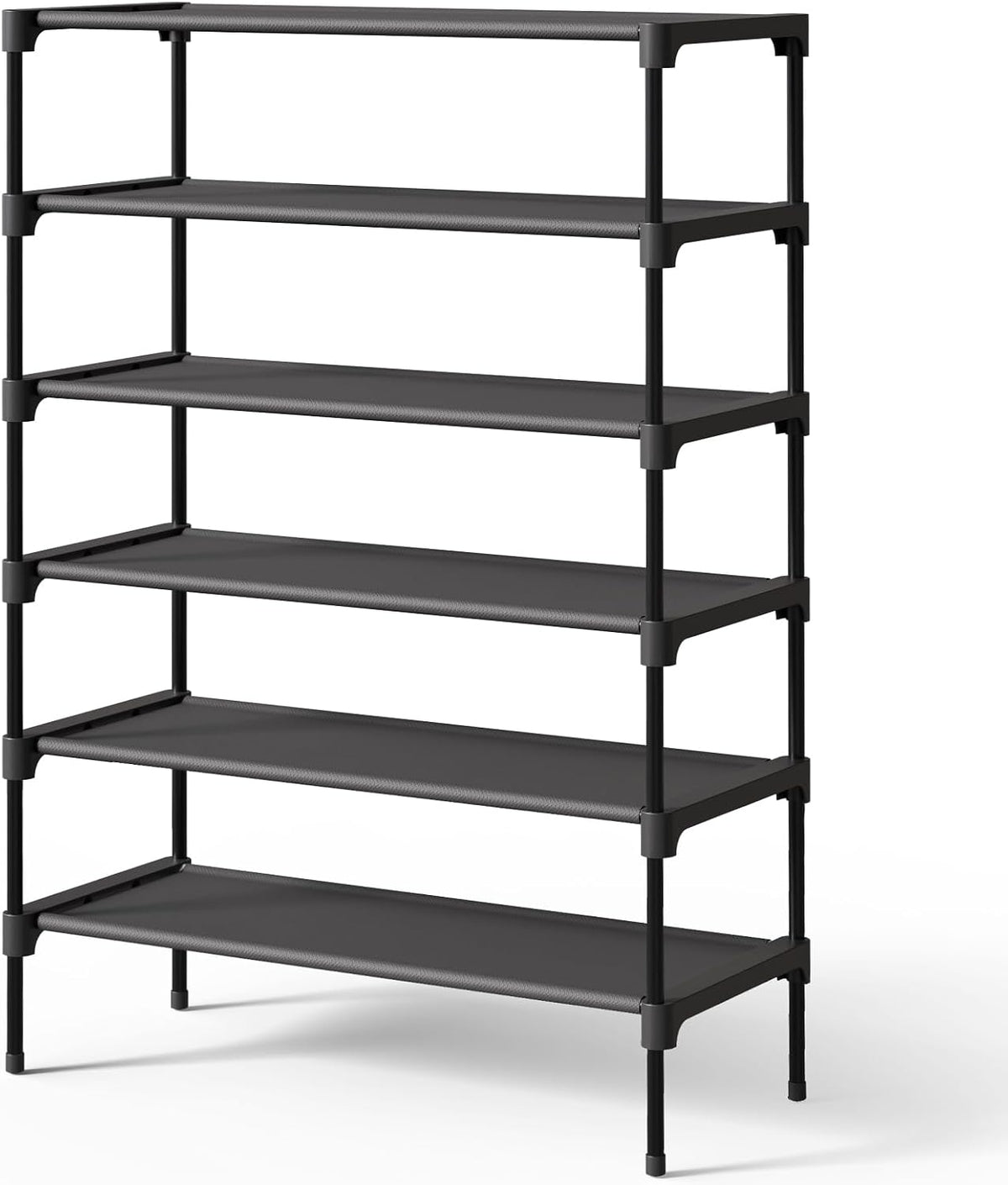 Kitsure Shoe Rack - Non-Woven Shoe Rack Shelf, Shoe Organizer for Closet, Entryway, Garage & Corridor, Stackable Shoe Shelves, 27.5" Wide - 3 Tier, Black