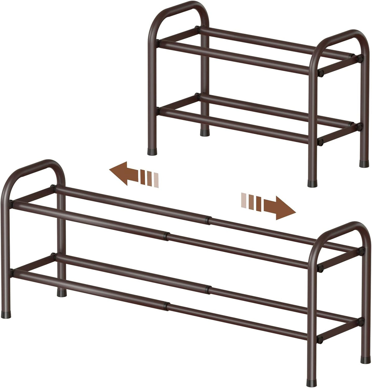 Shoe Rack for Closet, Expandable Shoe Organizer Storage Shelf, Adjustable Metal Free Standing Small Closet Shoe Rack for Entryway, Doorway (3-Tier Black)