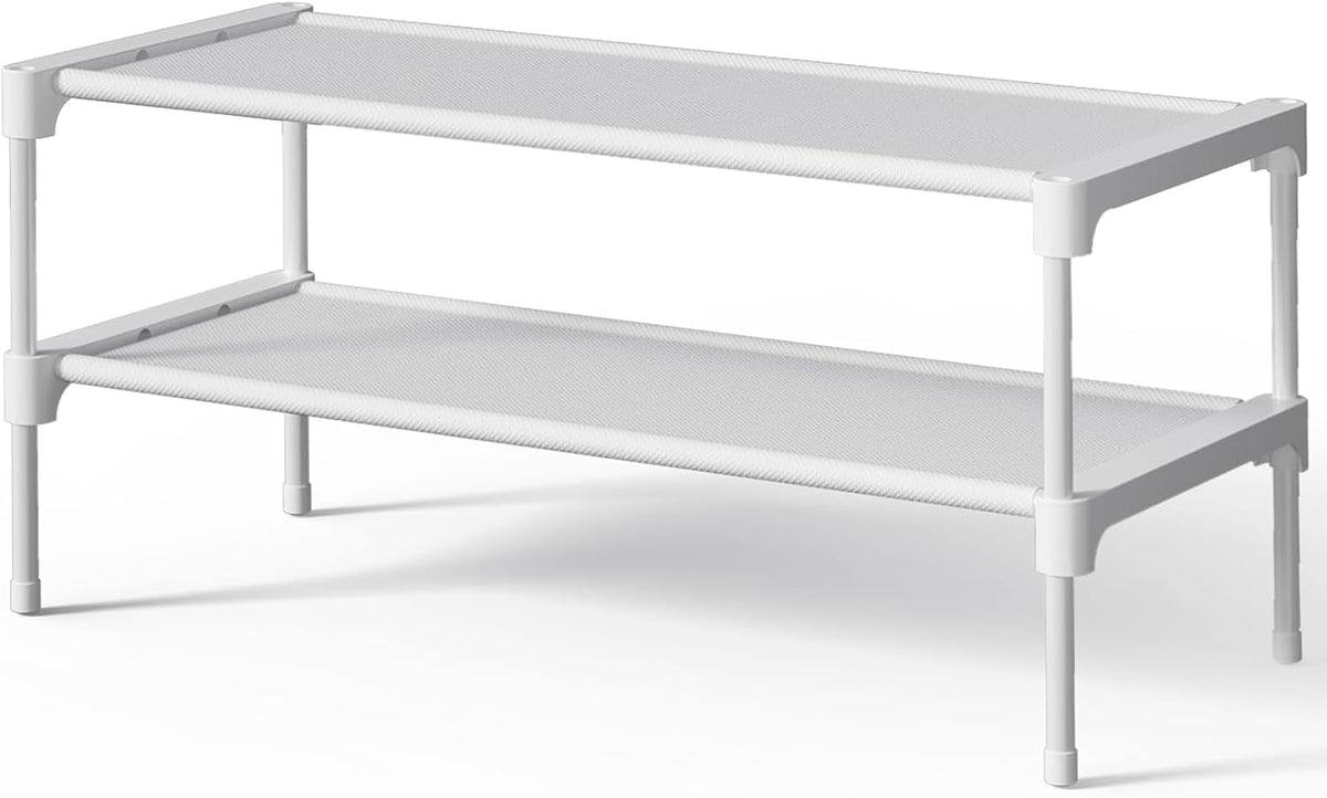 Kitsure Shoe Rack - Non-Woven Shoe Rack Shelf, Shoe Organizer for Closet, Entryway, Garage & Corridor, Stackable Shoe Shelves, 27.5" Wide - 3 Tier, Black