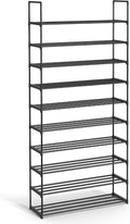 Shoe Rack, 3-Tier Shoe Organizer, Metal Storage Shelf, Upright or Upside Down, for 16-20 Pairs, Stackable, for Entryway, 11.8 x 36.2 x 21.7 Inches, Black ULSA303B02