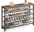 VASAGLE 4 Tier Shoe Rack, Shoe Organizer for Closet, Entryway, 16-20 Pairs of Shoes, Large Shoe Rack Organizer with 3 Metal Mesh Shelves, 11.8 x 39.4 x 28.3 Inches, Rustic Brown and Black ULBS14BX
