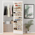 Whitmor 36 Pair Over The Door Shoe Organizer, 12 Tier Hanging Shoe Organizer, Heavy Duty Metal & Mesh Shoe Holder, Hanging Shoe Rack for Closet Organizer & Storage, 74"H x 21.7"W x 7.5"D, White