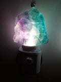 Rainbow and Green Fluorite "Rough" LED Gemstone Sensor Night Lights in Assorted Colors