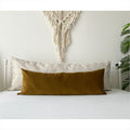 Extra Long Lumbar Pillow Cover, Copper Bronze Velvet Throw Pillow, All Custom Size, Velvet Decorative Pillow, (Only Cover) 20x54, 14x36