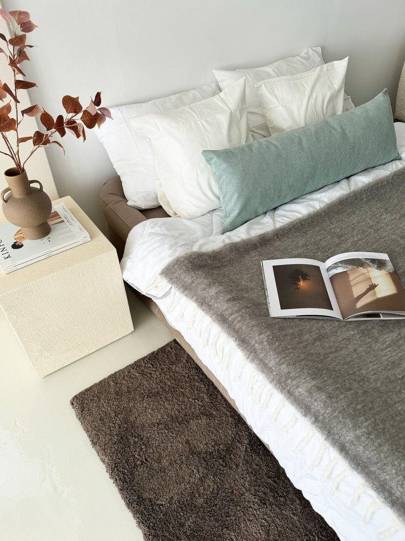 Linen Custom Lumbar Pillow Case, Long & Large Oversized Linen Throw Pillow Cover, Linen Modern Cushion Cover, Invisible Zipper, 14x40, 16x47