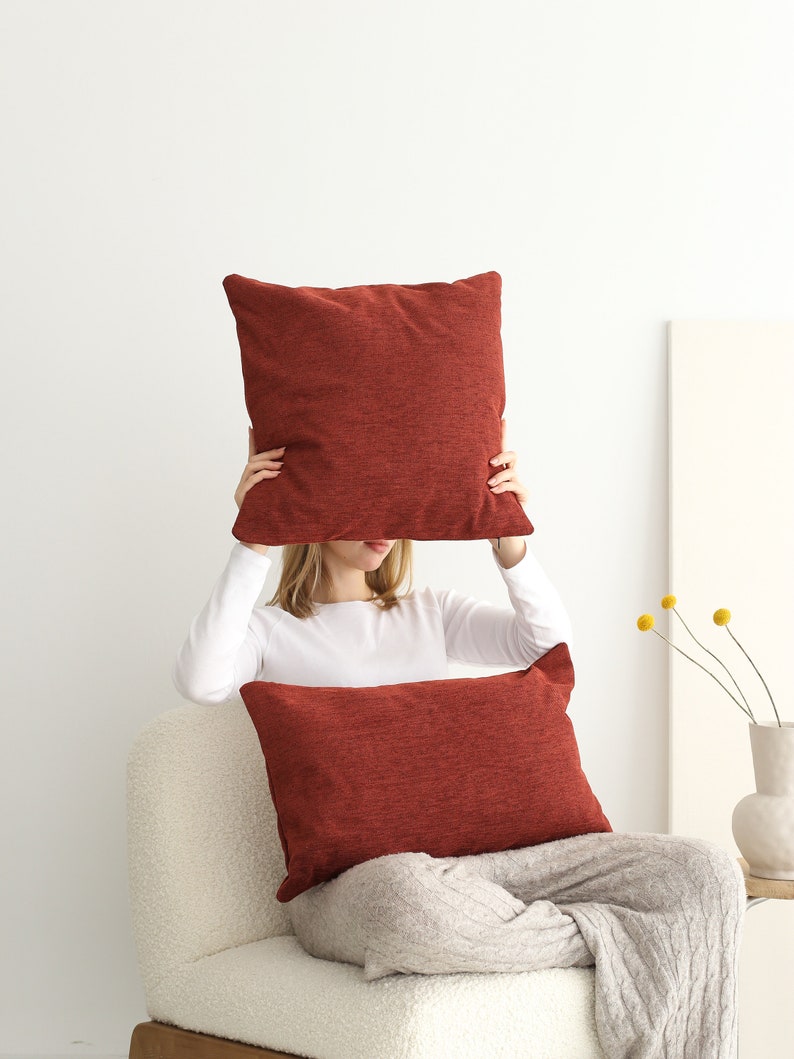 Linen Custom Lumbar Pillow Case, Long & Large Oversized Linen Throw Pillow Cover, Linen Modern Cushion Cover, Invisible Zipper, 14x40, 16x47
