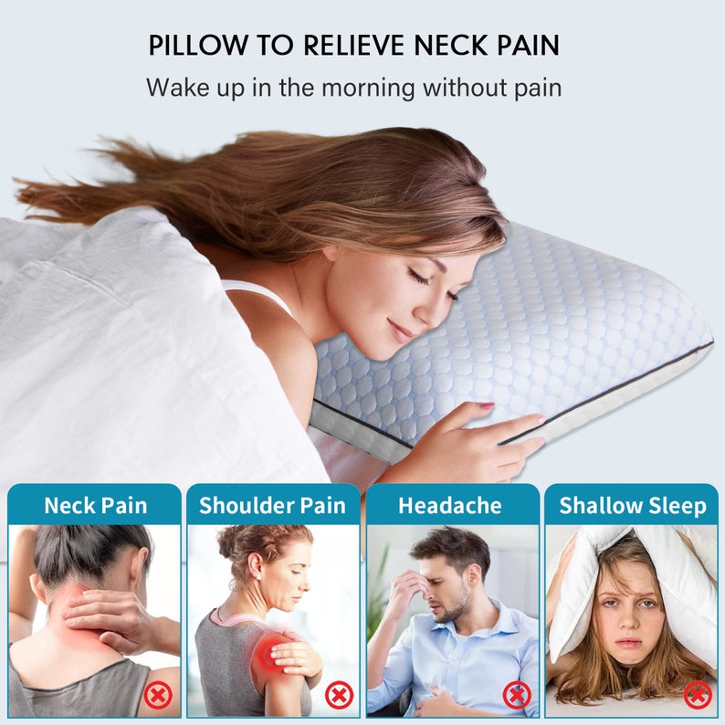Gel Memory Foam Pillows, Side, Back And Stomach Sleepers, King Pillows for Sleeping, Breathable Washable Cover, Bed Pillows