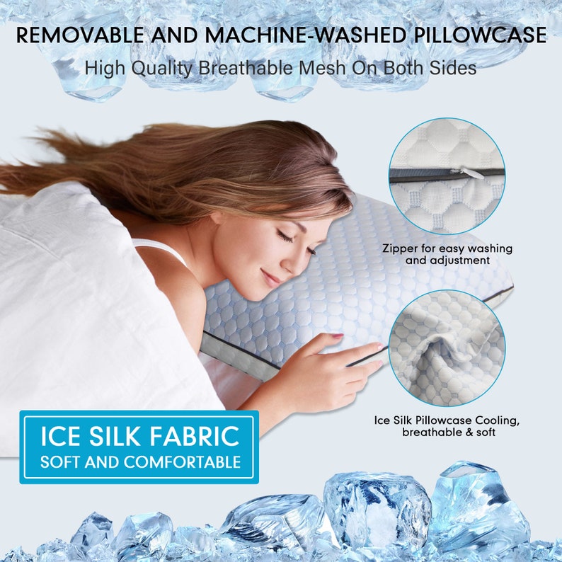 Gel Memory Foam Pillows, Side, Back And Stomach Sleepers, King Pillows for Sleeping, Breathable Washable Cover, Bed Pillows