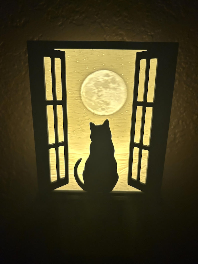 Cat Gazing Night Light - LED