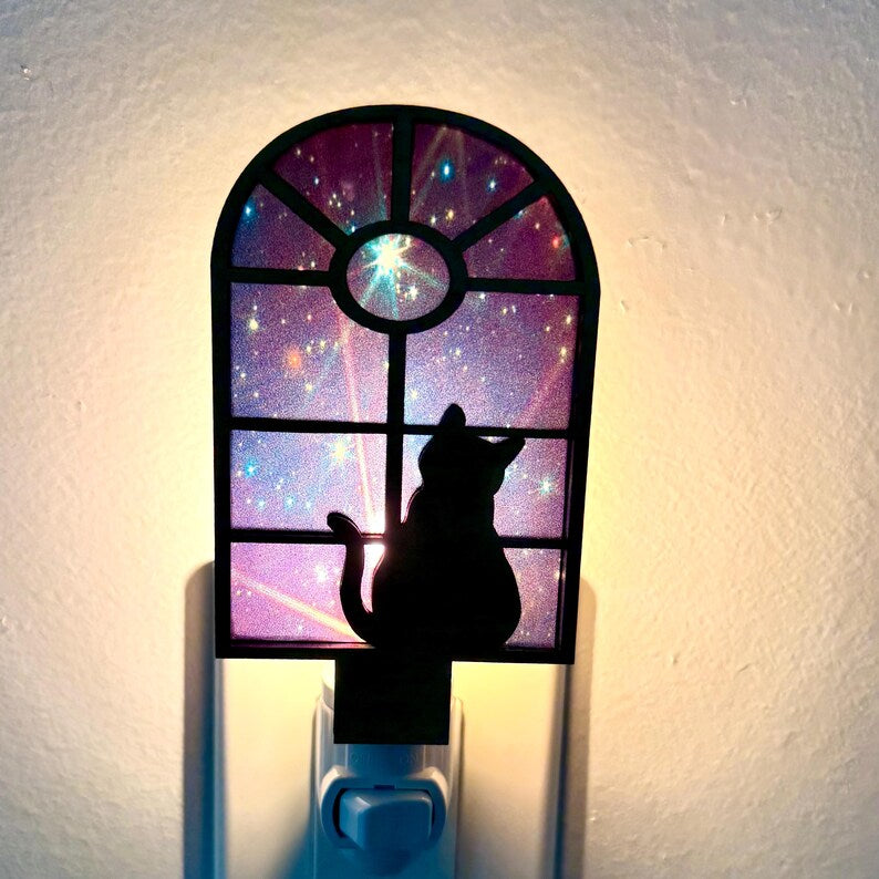 Cats and Books Night Light, Plug in Nightlight Cats,Birthday Gift for Cat Lover, Cat Lover Gift for Girls, Cat Home Decor, Cat Lady Gift