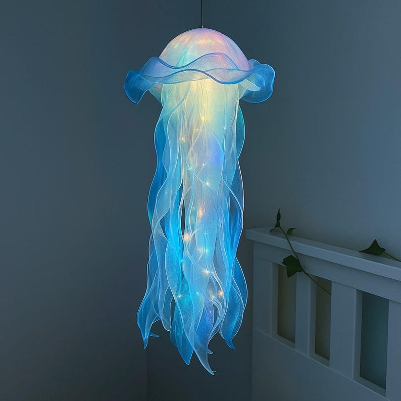 Aesthetic LED Jellyfish Lamp - Bedroom Night Lamp, Bedroom Night Light, Room And Home Decoration, Jellyfish Decor, Boho, Fantasy Nightlight