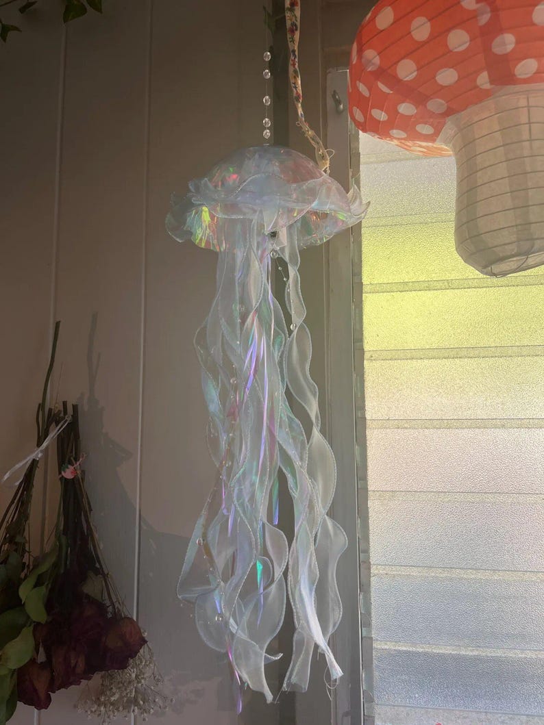 Aesthetic LED Jellyfish Lamp - Bedroom Night Lamp, Bedroom Night Light, Room And Home Decoration, Jellyfish Decor, Boho, Fantasy Nightlight
