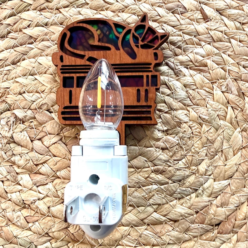 Cats and Books Night Light, Plug in Nightlight Cats,Birthday Gift for Cat Lover, Cat Lover Gift for Girls, Cat Home Decor, Cat Lady Gift