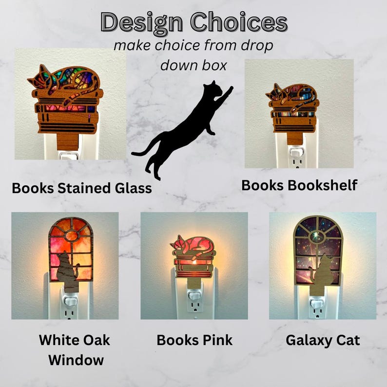 Cats and Books Night Light, Plug in Nightlight Cats,Birthday Gift for Cat Lover, Cat Lover Gift for Girls, Cat Home Decor, Cat Lady Gift