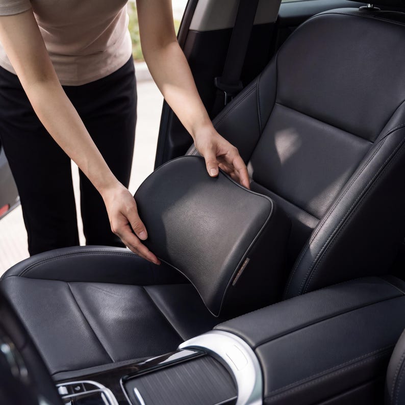 Memory Foam Lumbar Support Pillow for Car, Back Pain Relief Cushion